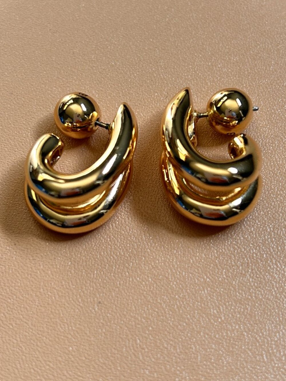 Jenny Bird Florence Earrings Gold Double Hoop Statement Earrings